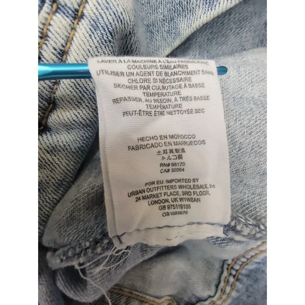 FREE PEOPLE Denim Tracker Jacket Sz Medium Distressed Destroy Gorpcore Boho - Picture 10 of 10